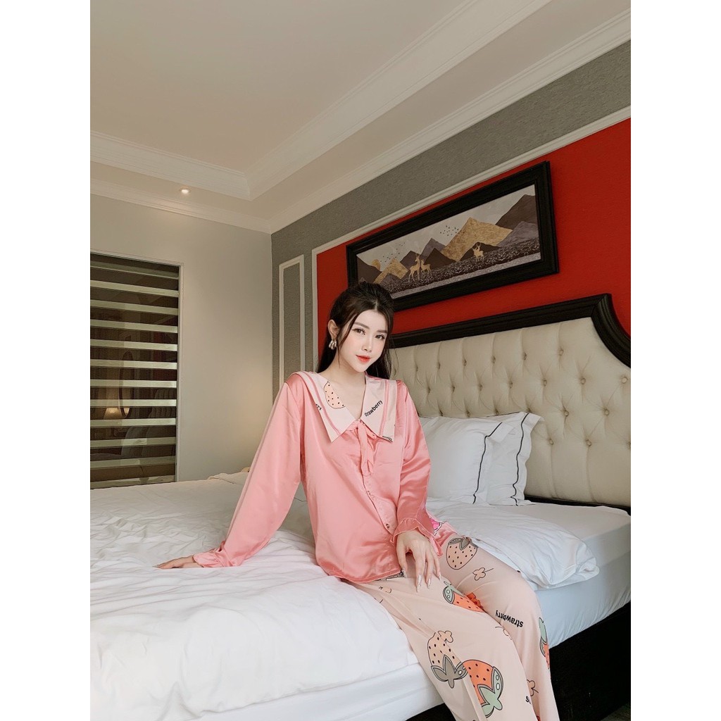 Hàng Quảng Châu Cao Cấp Bộ Pijama Lụa Họa Tiết Đẹp, Bộ Mặc Nhà Nữ Mùa Hè, Đồ Bộ, Đồ Ngủ Đẹp, Thời Trang Nữ