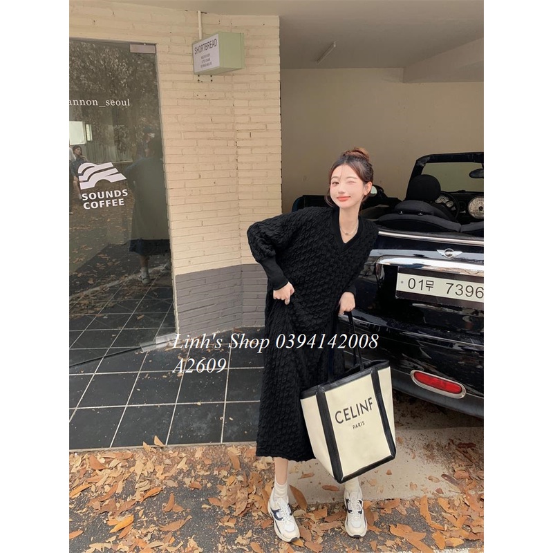 Váy len Suông Dài Tay Mùa Đông A2609