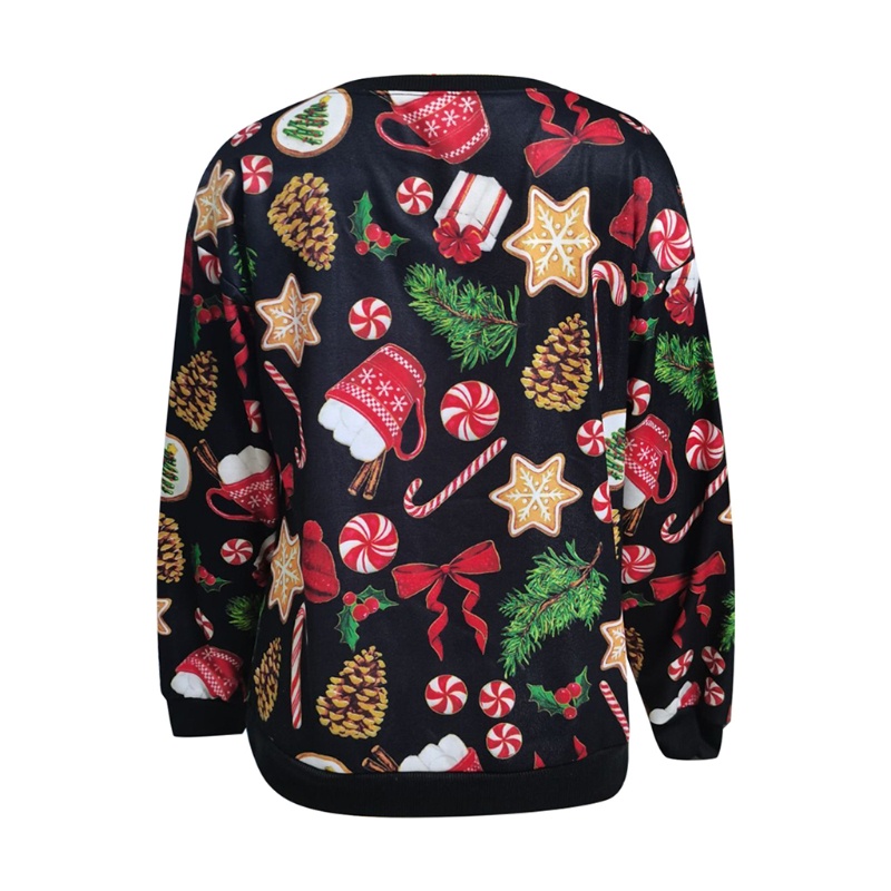 Áo Hoodie Tay Dài In Họa Tiết Hoạt Hình Giáng Sinh Nhiều Màu Sắc Dễ Thương Cho Nữ