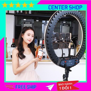 bộ đèn livestream 45cm kèm 3 kẹp, đèn livestream 3 chế độ sáng hỗ trợ trang điểm, quay phim. - center shop