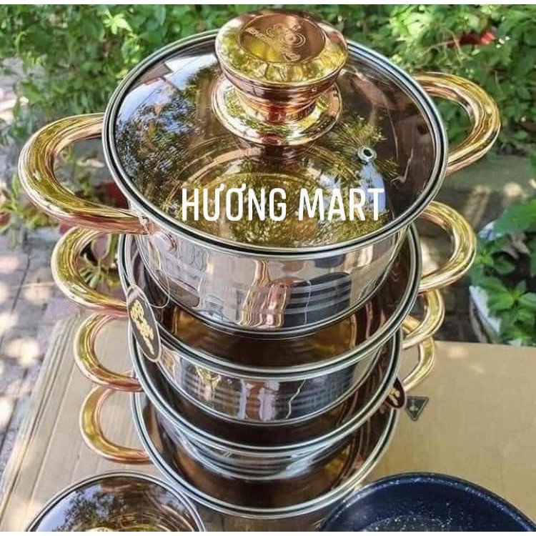 BỘ NỒI 6 MÓN VUNG KÍNH CHEF &amp; CHEF CÔNG NGHỆ ĐỨC- P SHOP (HOT)