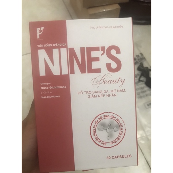 Viên Uống Trắng Da NINE’S Beauty~Trắng Da Mờ Nám,Giảm Nếp Nhăn