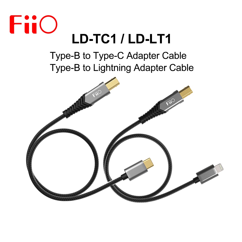 Cáp Chuyển Đổi Fiio LD-TC1 / LD-LT1 USB Type-B Sang Type-C / Lightning Dài 50cm Cho K9 Pro / K5 Pro