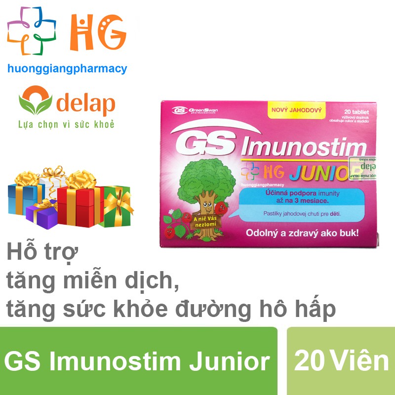 GS Imunostim Junior - Tăng cường sức khỏe đường hô hấp (Hộp 20 Viên)