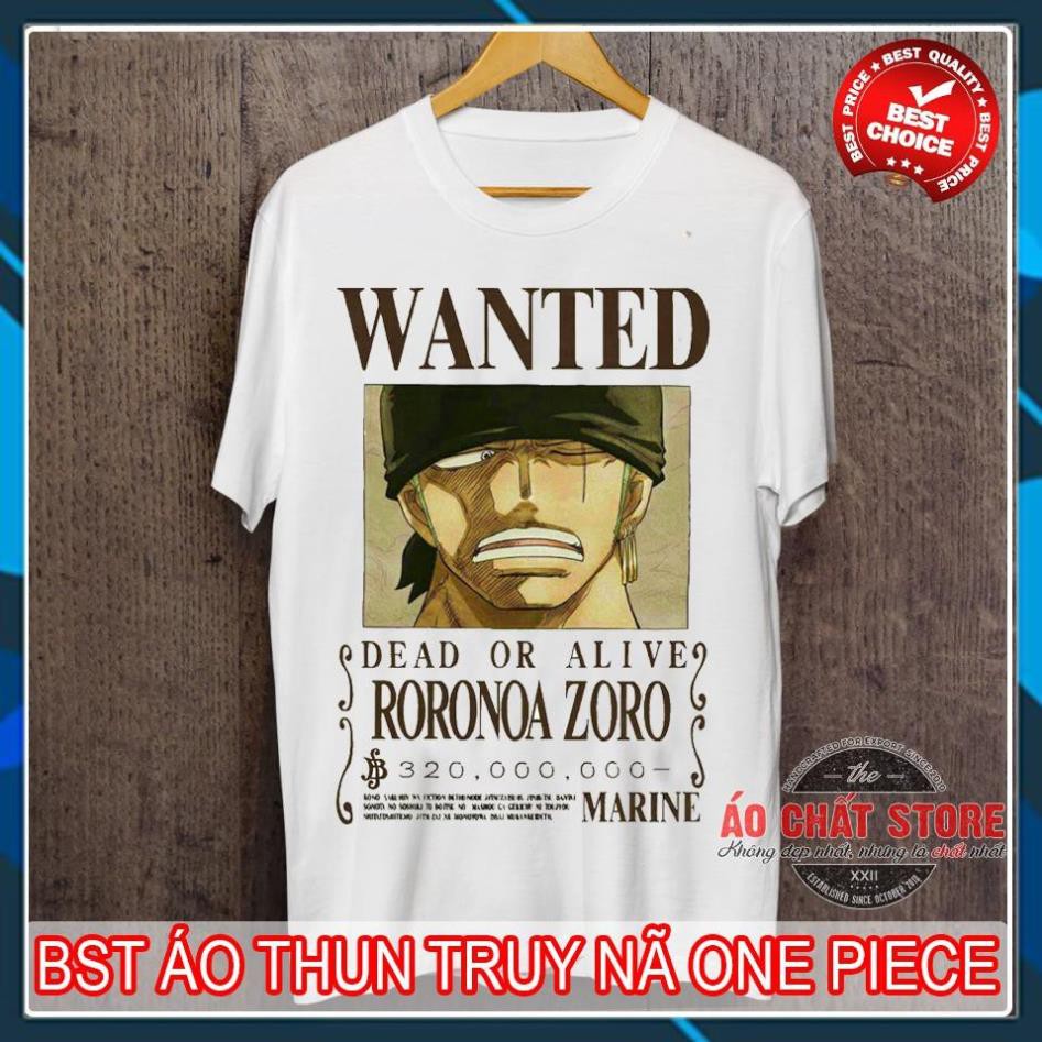 (SALE 50%) BST ÁO THUN LỆNH TRUY NÃ ONE PIECE CỰC ĐẸP | ÁO PHÔNG HẢI TẶC WANTED ZORO CAO CẤP OP68