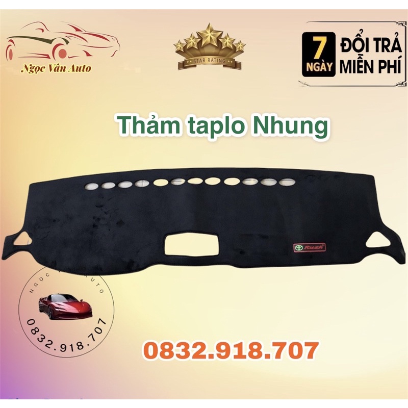 Thảm Taplo nhung Toyota Rush 2018 - 2021 Nhung lông cừu