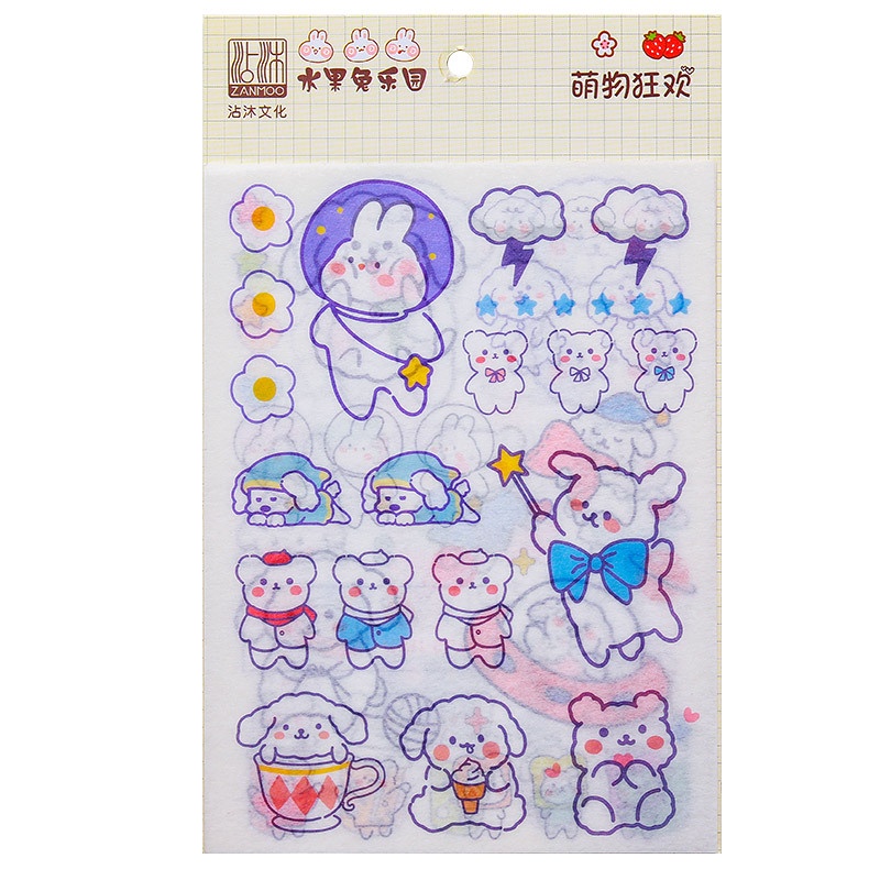 Sticker cute dán sổ dán mũ bảo hiểm điện thoại chai lọ bàn ghế trang trí cá nhân Set 4 tấm K48