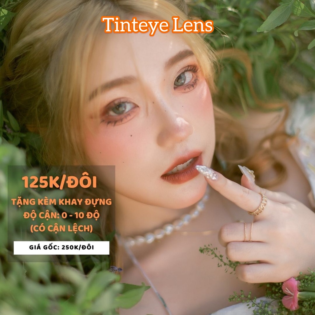 [OFF 50%: 125K/Đôi] 4 mẫu kính áp tròng xám tự nhiên Tinteye Lens 0 - 8 độ