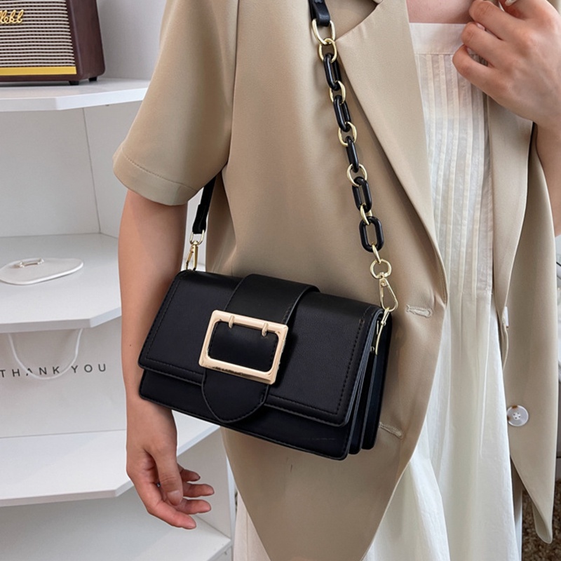 Túi Đeo Vai Hình Vuông Cỡ Nhỏ Phối Dây Xích Thời Trang Cho Nữ