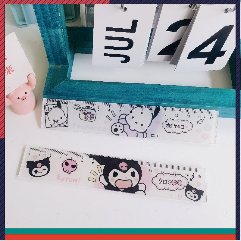 Thước Kẻ Hoạt Hình Kuromi Pochacco 15Cm Dành Cho Học Sinh