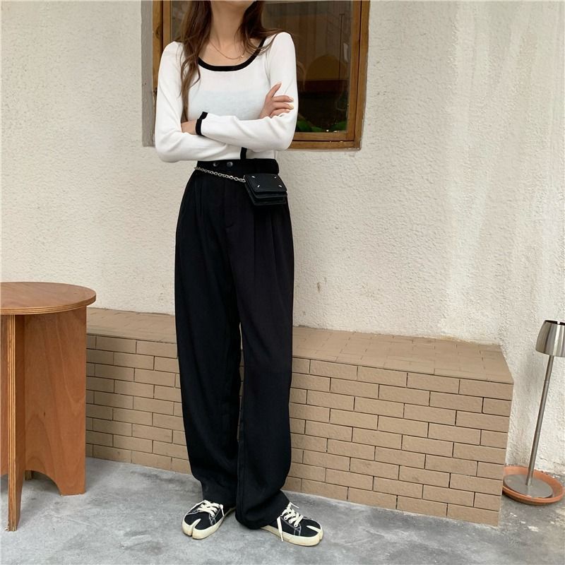 Quần Dài Lưng Cao Phong Cách Retro