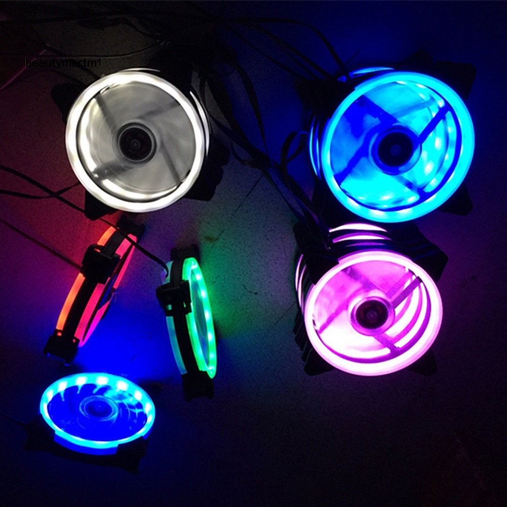 Quạt Tản Nhiệt Kép 12cm 15 Bóng Led Yên Tĩnh Thông Dụng Cho Pc