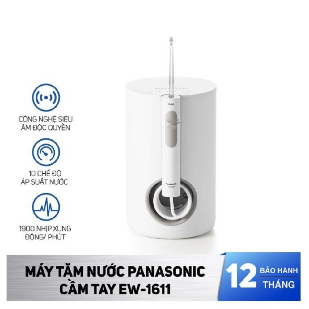 Máy tăm nước Panasonic EW1611 Công nghệ siêu âm - Dung tích lớn 600ml [Hàng chính hãng - Bảo hành]