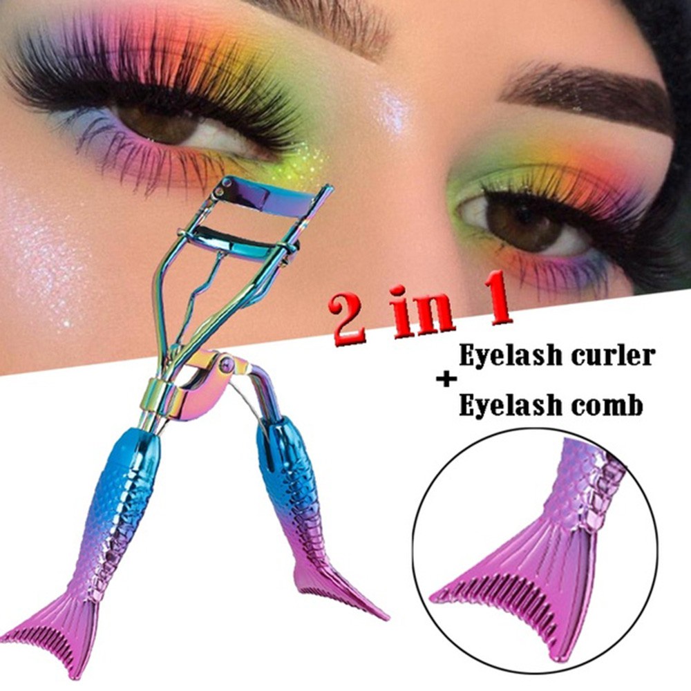 DIACHA New False Eyelashes Curler Mermaid Makeup Tools Eyelash Comb Clip Portable Professional Carbon Steel Cosmetic