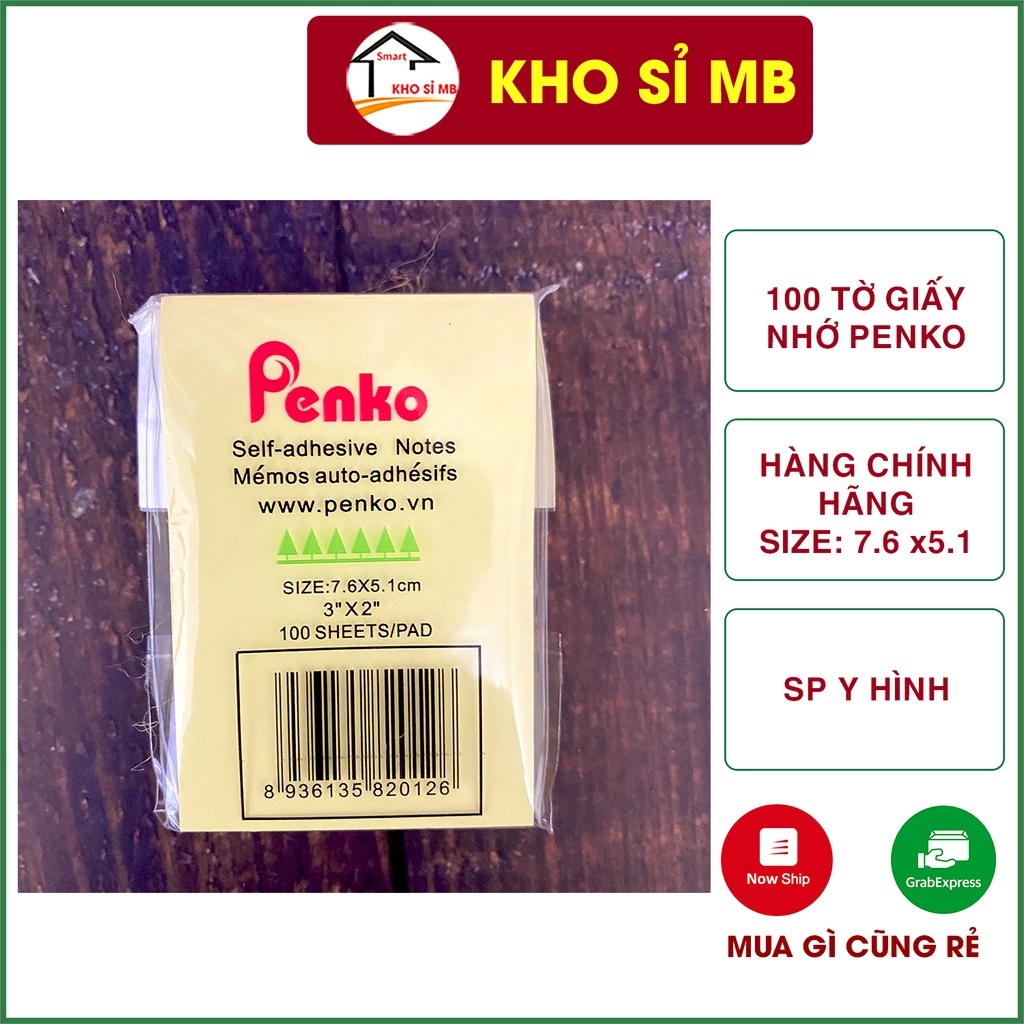 set 100 tờ giấy nhớ penko, giấy note size 7.6 x5.1cm kho sỉ mb