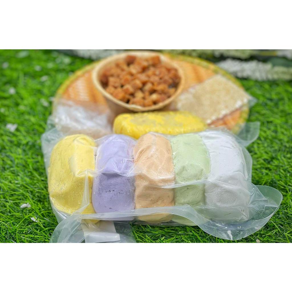 Sét bột bánh trôi chay ngũ sắc màu thực vật an toàn TẶNG kèm đường viên nâu