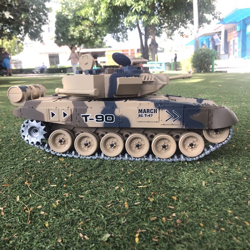 Đồ chơi xe tăng điều khiển chạy xích kim loại T-90