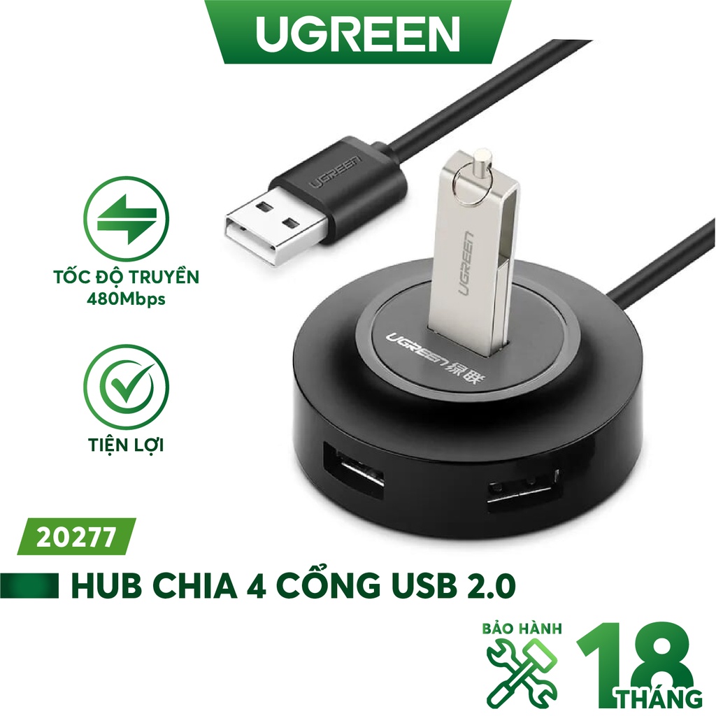 Hub USB 2.0 4 cổng tốc độ cao UGREEN CR106 CR123