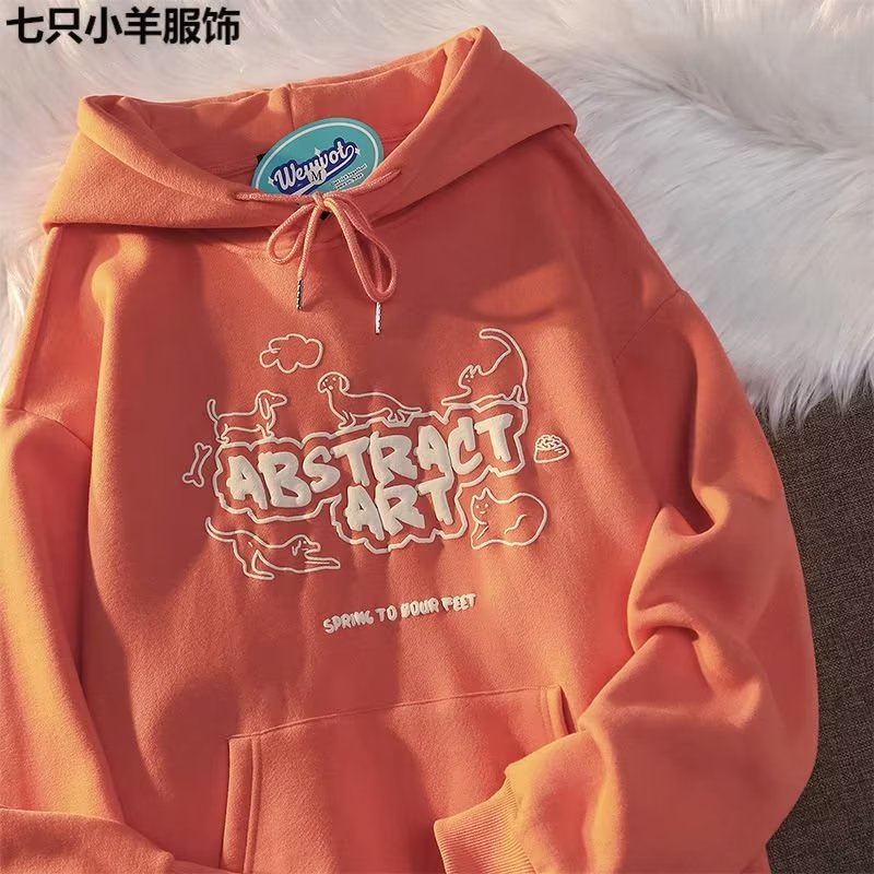 Áo Hoodie Nỉ Tay Dài Dáng Rộng In Hình Thời Trang Kiểu Mỹ Vintage Dành Cho Nam Và Nữ Size M-5XL