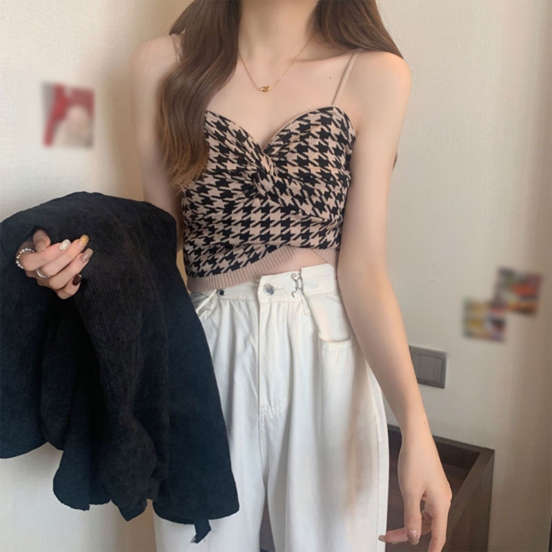 Áo Croptop Hai Dây Mùa Hè Gợi Cảm Cho Nữ