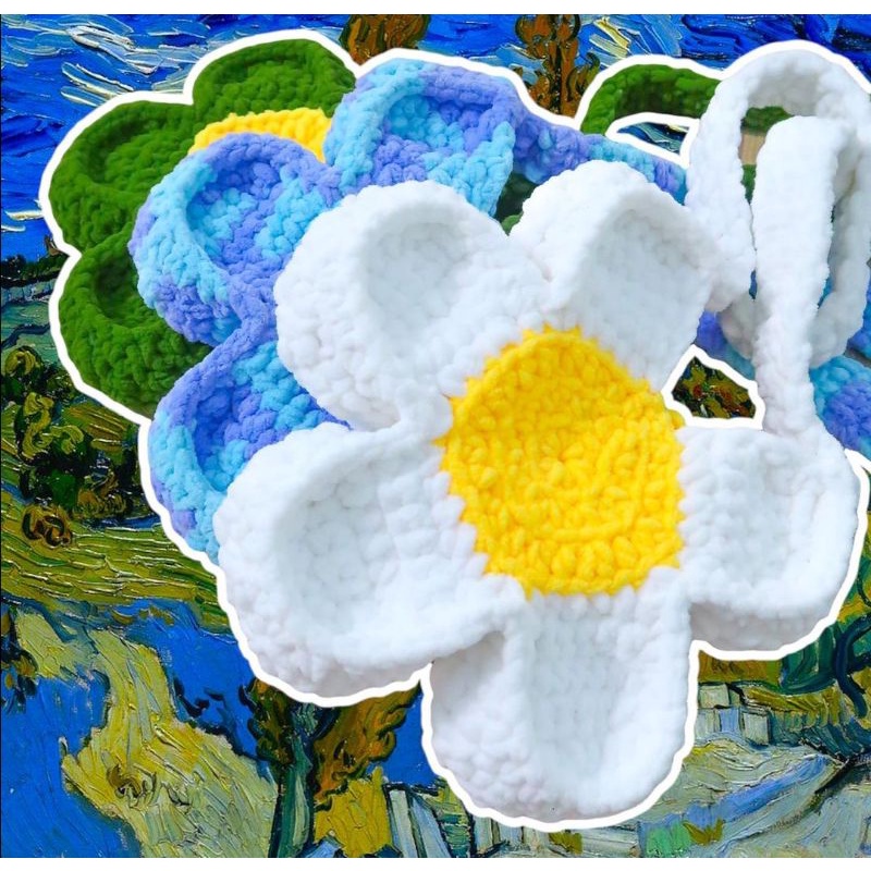 Bloom Bag túi len hình bông hoa Crochet Flower Bag - Daisy ver - Handmade by MẾU MÁO
