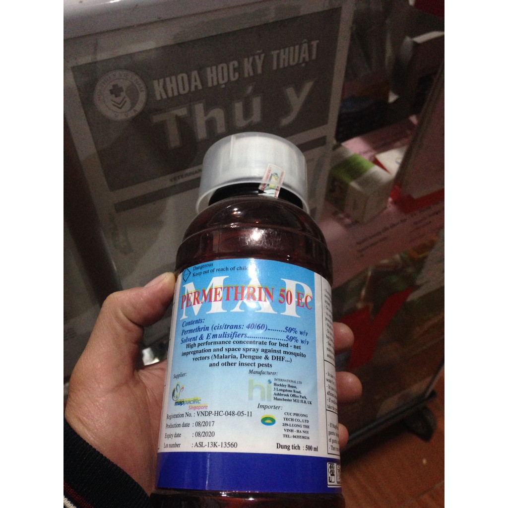 Thuốc muỗi Anh: Permethrin 50EC/ Chai nhựa 500 ml