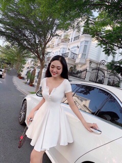 🍃ĐẦM TRƠN XOÈ NÚT NGỰC🍃