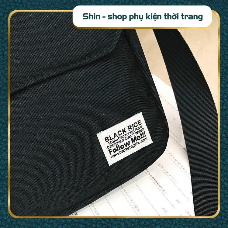 Túi đeo chéo nam nữ mini vải canvas bền bỉ phong cách unisex Hàn Quốc - Shin Shop Phụ Kiện Thời Trang