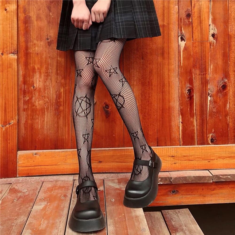 Quần Tất Lưới Họa Tiết Mèo / Ngôi Sao Gợi Cảm Phong Cách Lolita Mới