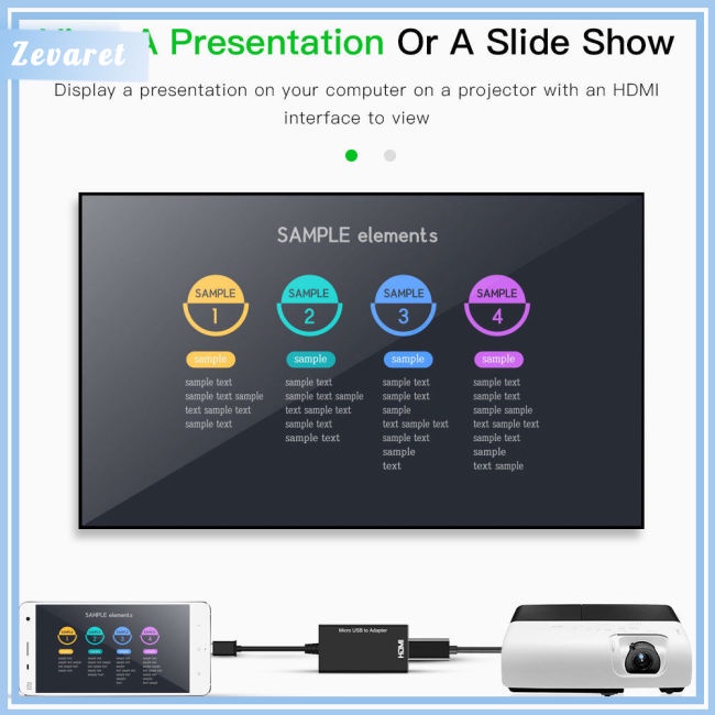 Cáp Chuyển Đổi Zevaret Type C &amp; Micro USB Đực Sang HDMI Cái Cho Điện Thoại, Máy Tính Bảng, TV