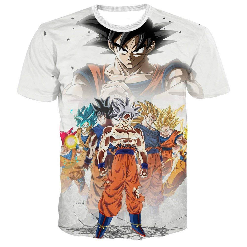 Dragon Ball Z T Áo sơ mi Nam Thời trang Thường xuyên Áo phông 3D In Goku Đàn ông Áo phông Anime Quần áo thể dục