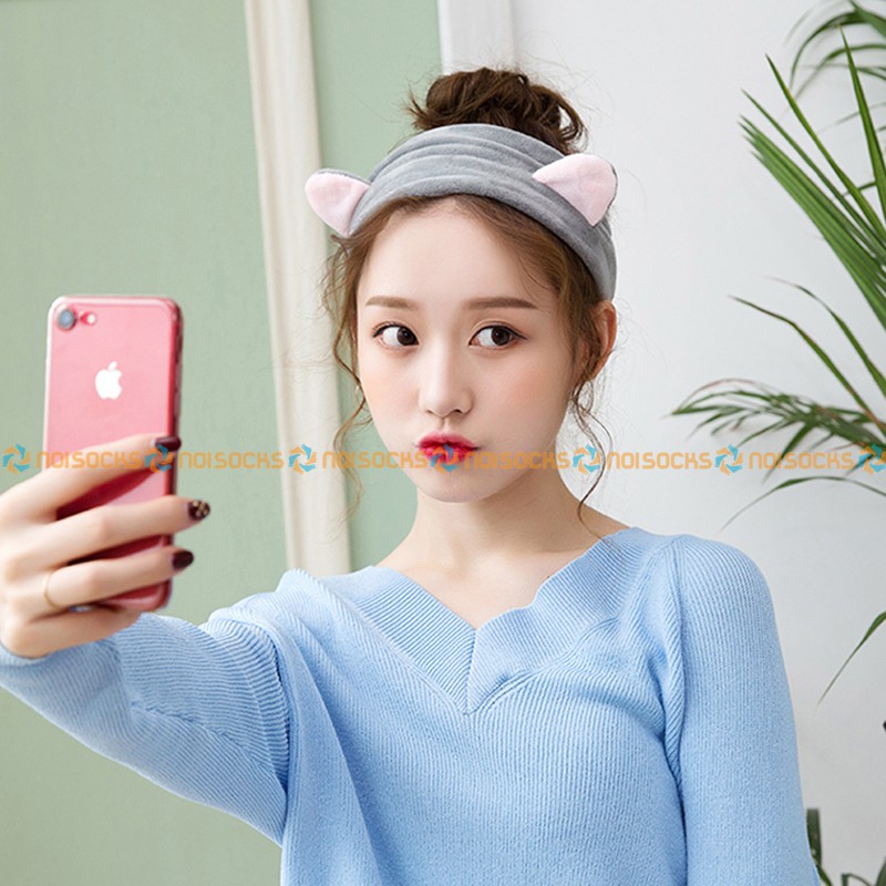 [rẻ vô địch] Băng đô tai mèo Ulzzang phong cách Hàn Quốc, chất nhung mềm mịn, Nhiều Màu Sắc Cực Xinh Xắn dễ thương