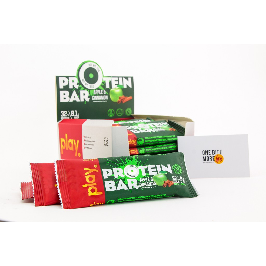 Thanh Protein Play 💪FREESHIP💪 Bánh Protein Vị Táo và Quế – PLAY Protein Bar Apple & Cinnamon SP6.1