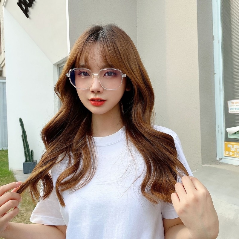 Mắt Kính Gọng Vuông Trong Suốt Chống Ánh Sáng Xanh Thời Trang Hàn Quốc