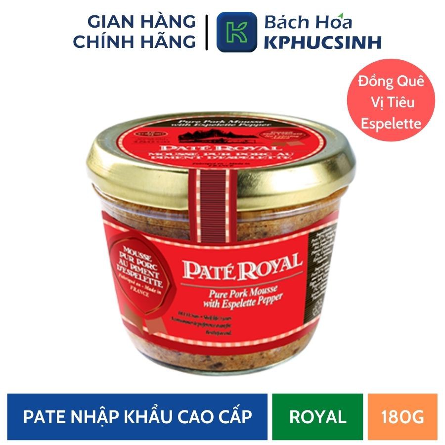 Pate Royal đồng quê vị tiêu espelette dạng nhuyễn 180g KPHUCSINH - Hàng Chính Hãng