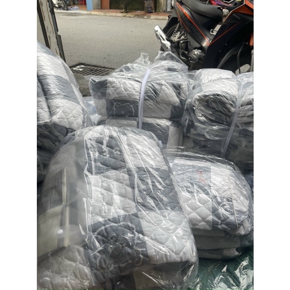 Set chăn ga gối 4 món cotton living gấu xám