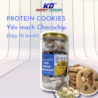 Bánh cookies protein, bánh quy ăn kiêng KD Shop vị yến mạch chocochip hộp 10 bánh
