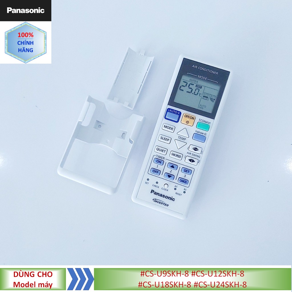 Phụ kiện [Remote chính hãng] Điều khiển điều hòa Panasonic model #CS-U9SKH-8 #CS-U12SKH-8 #CS-U18SKH-8 #CS-U24SKH-8