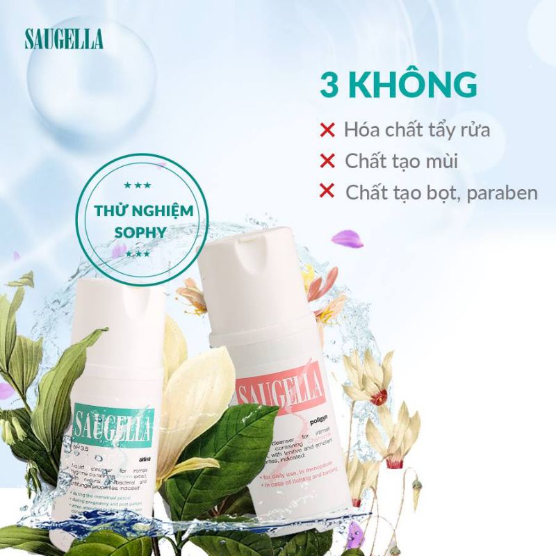 Dung dịch vệ sinh phụ nữ Saugella poligyn PH 7 italy 100ml