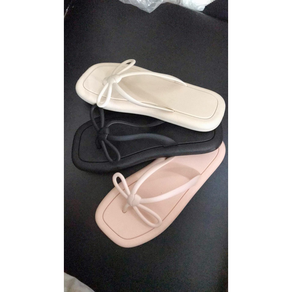 Dép tông kẹp xỏ ngón cao su nơ nhỏ