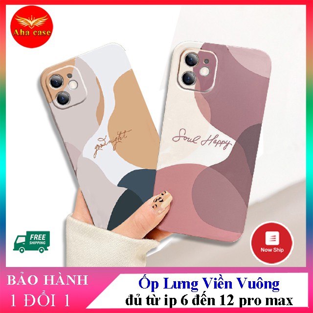 Ốp lưng iphone Ốp Loang cạnh vuông ip 6plus/6s plus/7plus/8plus/x/xs/xsmax/11/11pro/11promax/12/12 pro max