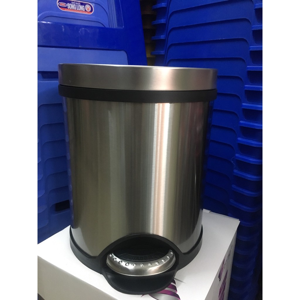 [ HÀNG CHUẨN ] Thùng rác inox 8l có nắp bật cao cấp