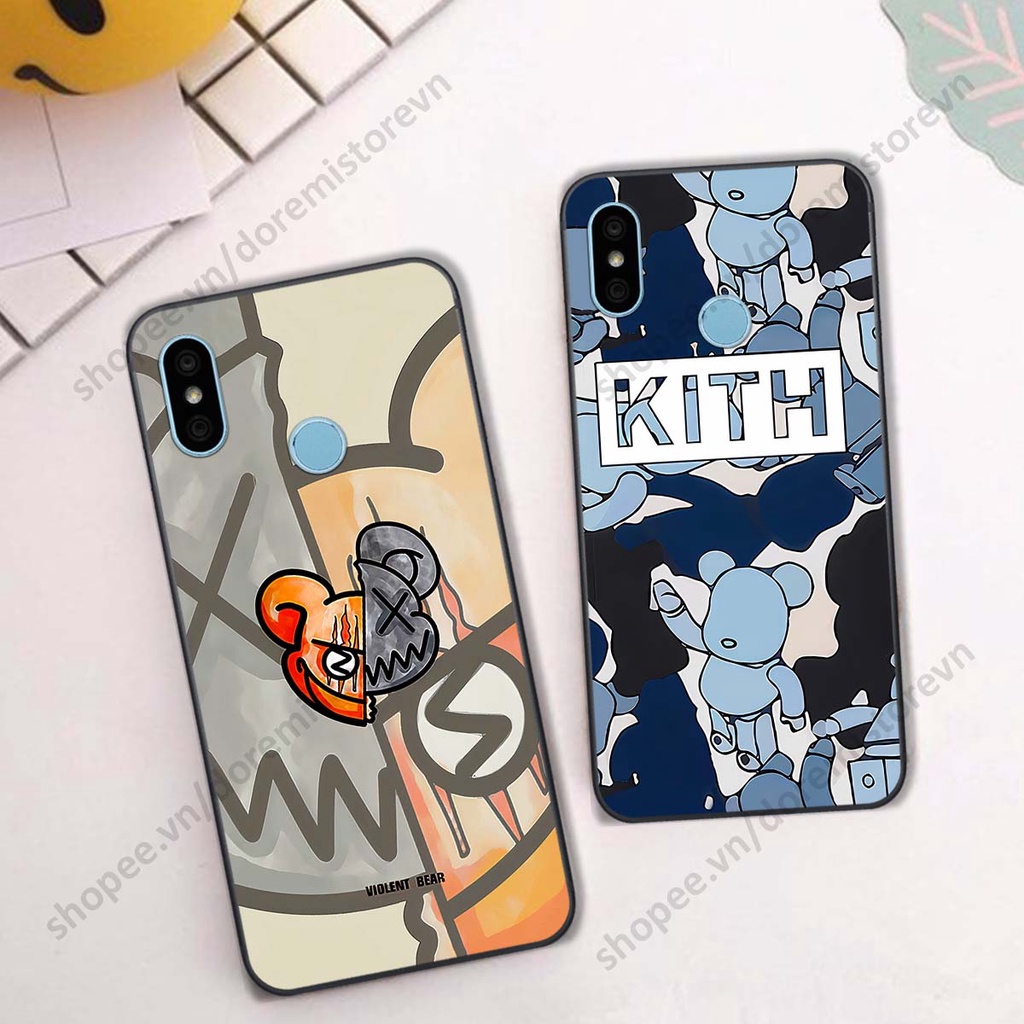 Ốp lưng Xiaomi Redmi 6 Pro / Mi A2 Lite hình kaws, kith, bear brick nổi 3D phong cách độc đáo