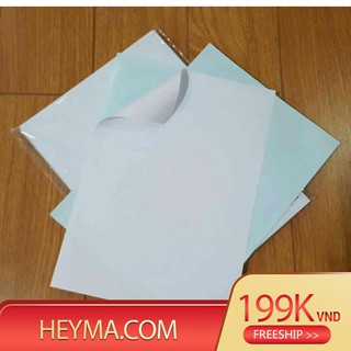 Decan đế xanh a4 mặt nhám in tem nhãn hàng, xấp 100 tờ