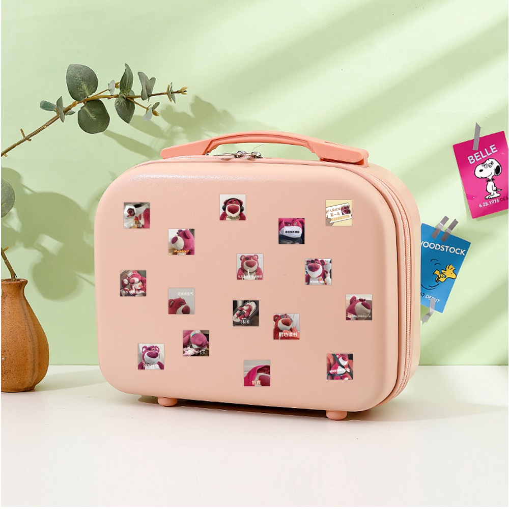 Bộ 50 Miếng Dán Hoạt Hình Gấu Hồng Trang Trí Sổ Tay/Tủ Lạnh