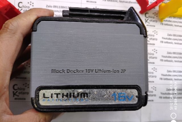 Miếng chèn tăng chiều cao vỏ pin Black Decker 18v li-ion thêm 1, 2 hàng