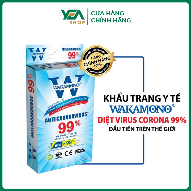 Khẩu trang Y tế Wakamono 4 Lớp Hộp 10 Cái [YeaShop] - Hàng chính hãng