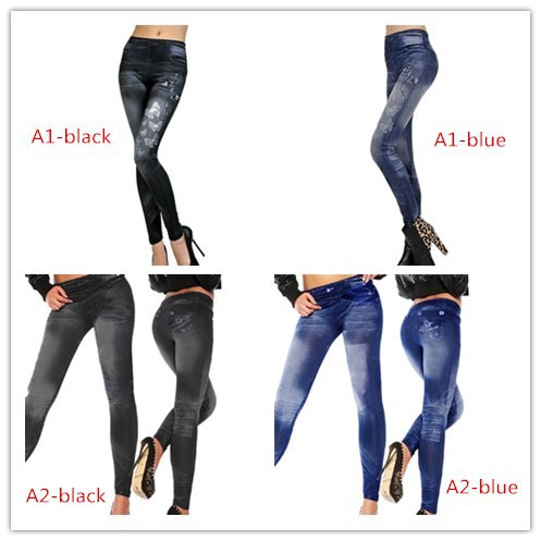 Quần bó dài giả jean thời trang cho nữ