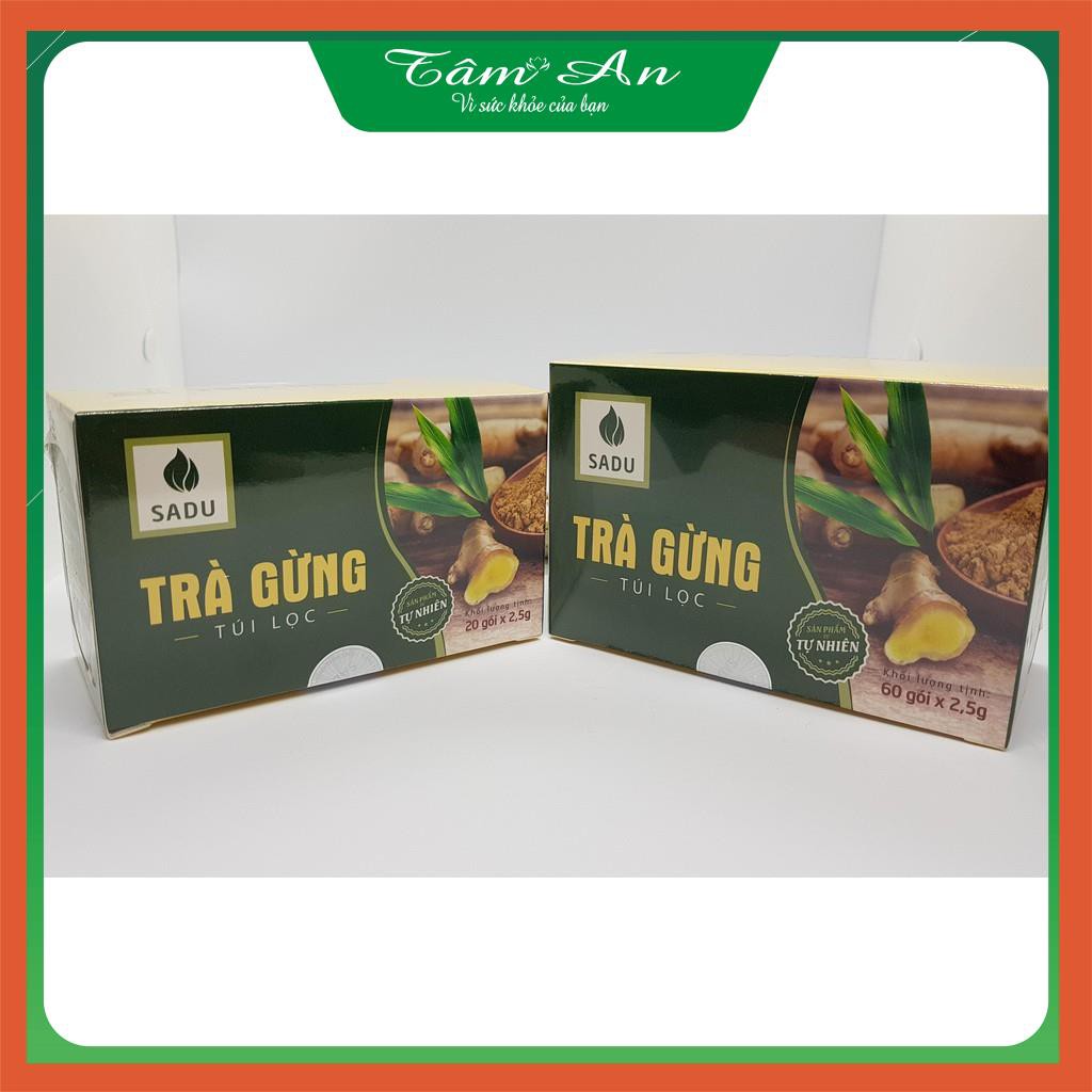 [TÂM AN - CHÍNH HÃNG] Trà túi lọc gừng SADU 50G (Hộp 20 gói*2,5g) - 150G (Hộp 60 gói*2,5g)