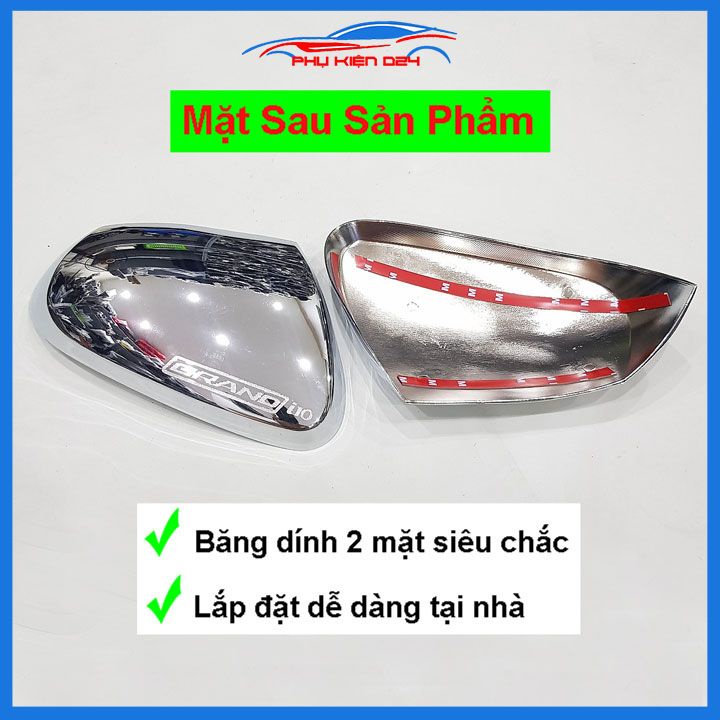 Ốp gương Grand I10 2014-2015-2016-2017-2018-2019-2020 mạ crom bảo vệ chống trầy trang trí làm đẹp xe